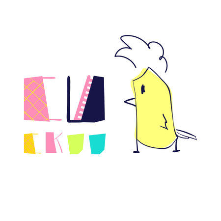 Cuckoo. Funny quote and a little cute bird. Card design. Vector cartoon illustration.のイラスト素材
