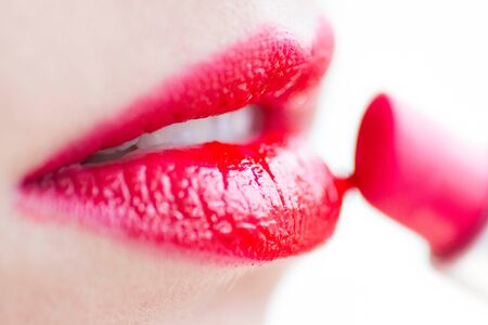 lips of a young womanの写真素材