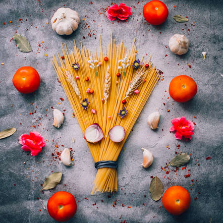 pasta on the table close-upの写真素材