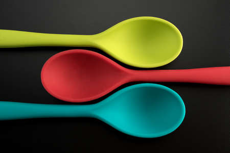 multicolored spoons close-upの写真素材