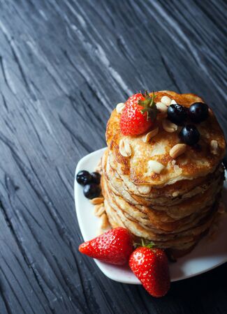 pancakes close-upの写真素材