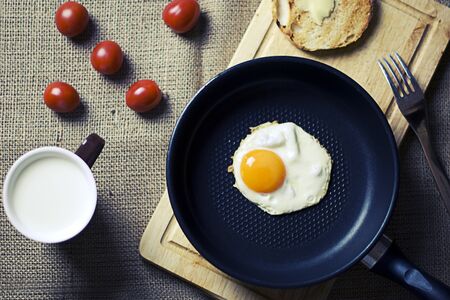 scrambled eggs breakfastの写真素材