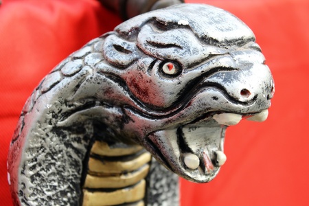 ancient ornament with snake s headの写真素材