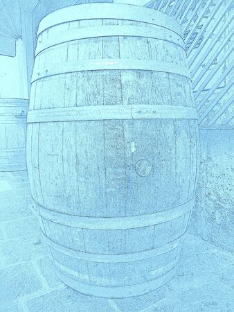old barrels used for wineの写真素材
