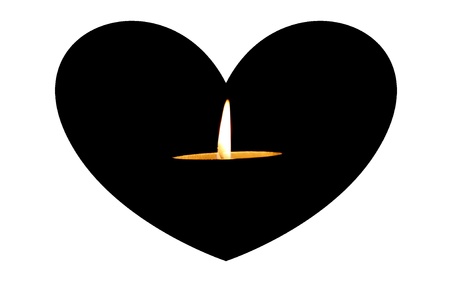 candle in heartの写真素材