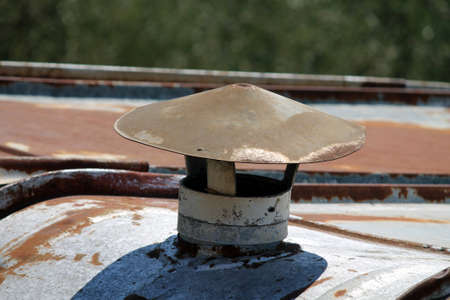 old chimney of the houseの写真素材