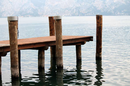 dock at lakeの写真素材