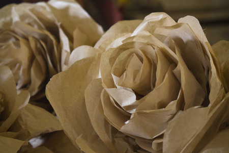 handmade paper rosesの写真素材