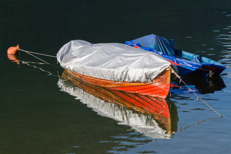 boat on lakeの写真素材