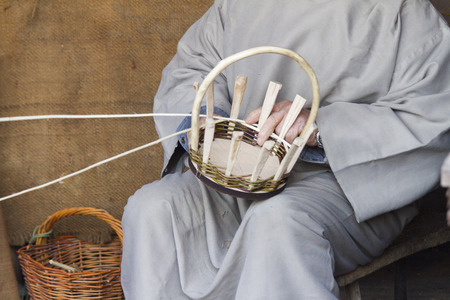 craftsman who builds a basketの写真素材