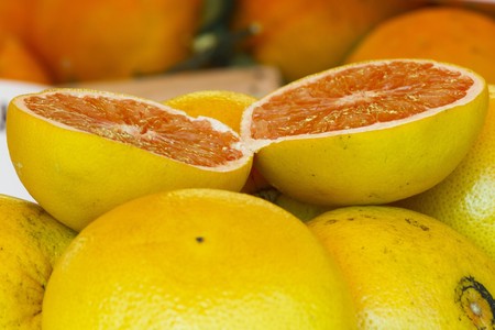 grapefruit  at marketの写真素材