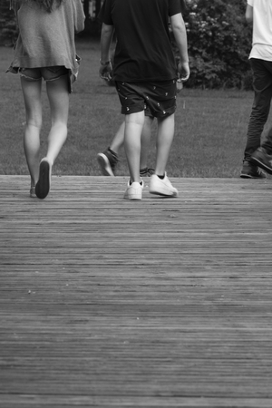 running in the parkの写真素材