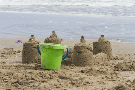 sandcastles on the beachの写真素材