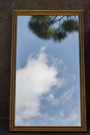 mirror reflectionの写真素材