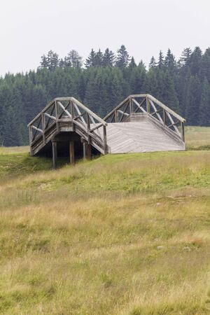 wooden bridge on the mountain