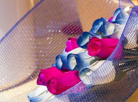 bouquet of handmade rosesの写真素材