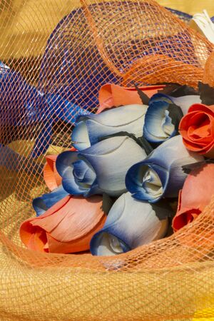 bouquet of handmade rosesの写真素材