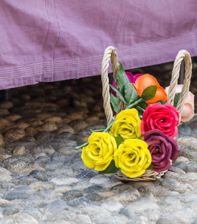 bouquet of handmade rosesの写真素材