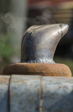 old smokestack tractorの写真素材