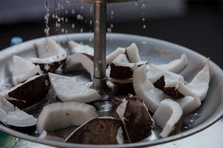 fresh coconut in the streetの写真素材