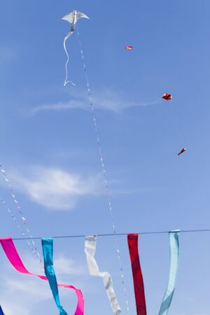 sky full of kitesの写真素材