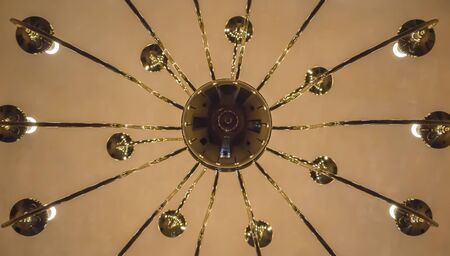 chandelier on the ceiling