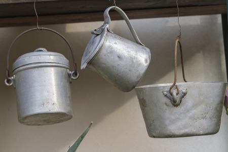 old pots and pansの写真素材
