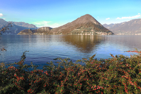 landscape lake at sunsetの写真素材