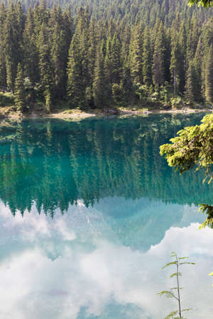 landscape of  blue lake in the mountainの写真素材