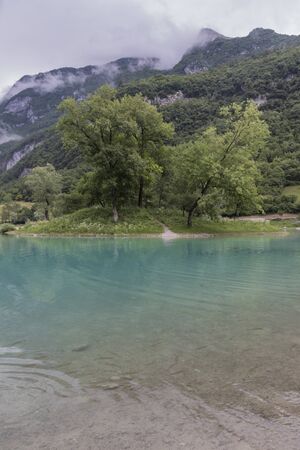 landscape blue lake in the mountainの写真素材