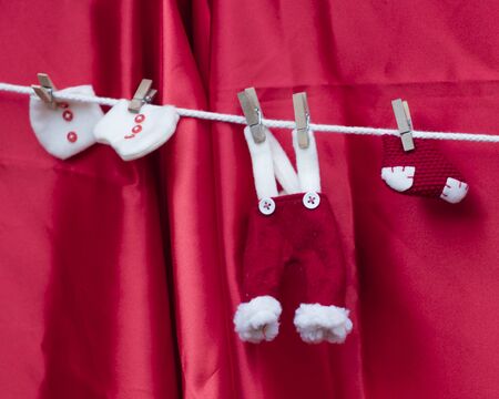 Christmas decorations with dress of santa clausの写真素材