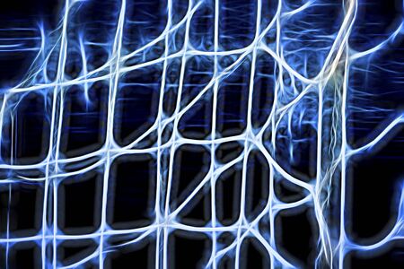 nets on the boat at the portの写真素材