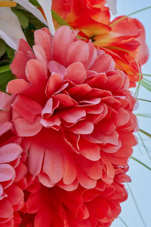 ornamental fabric flowerの写真素材