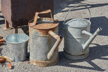 old watering in the farmの写真素材