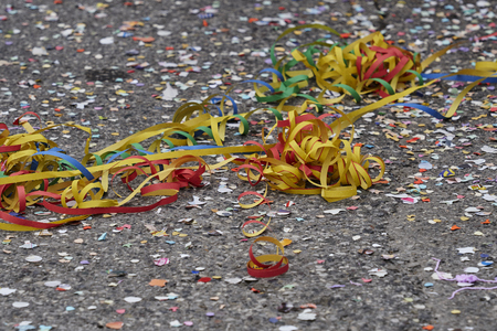 confetti and streamers at carnivalの写真素材