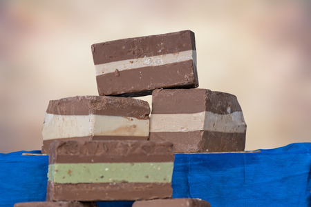 sweet chunks of chocolateの写真素材