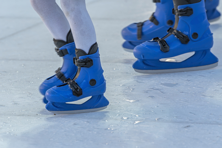 fun with ice skatingの写真素材