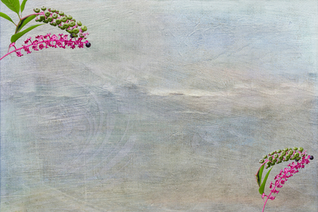 Phytolacca flower arborea turkish grapes on backgroundの写真素材