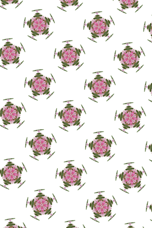 stylized pink snowflake pattern for decorationの写真素材