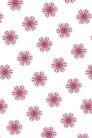 stylized pink snowflake pattern for decorationの写真素材