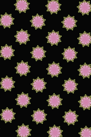 stylized pink snowflake pattern for decorationの写真素材