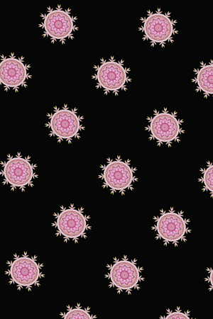 stylized pink snowflake pattern for decorationの写真素材