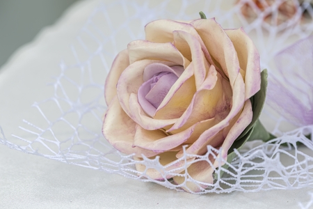 handmade rose with ceramic pasteの写真素材