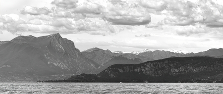 landscape lake with cloudの写真素材