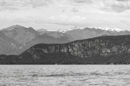 landscape lake with cloudの写真素材