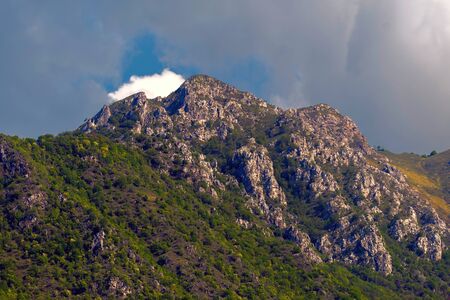 mountain and cloudy skyの写真素材