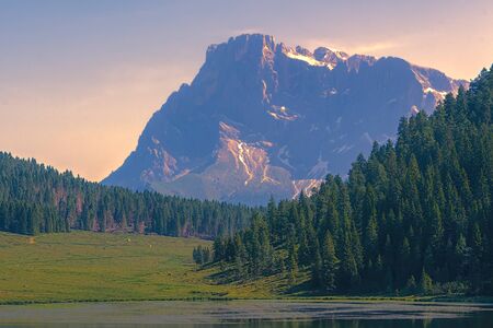 valley landscape in the mountainsの写真素材