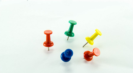 Colored Thumbtacks to remember things to doの写真素材