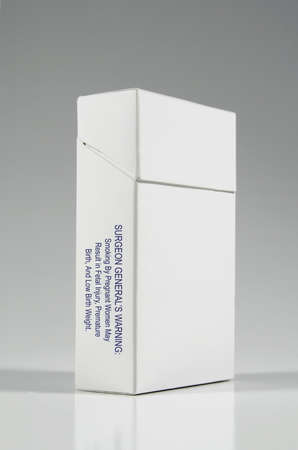 Cigarette box with Surgeon General's warningの写真素材