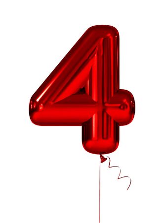 Four Inflatable figures red. 3d renderの写真素材